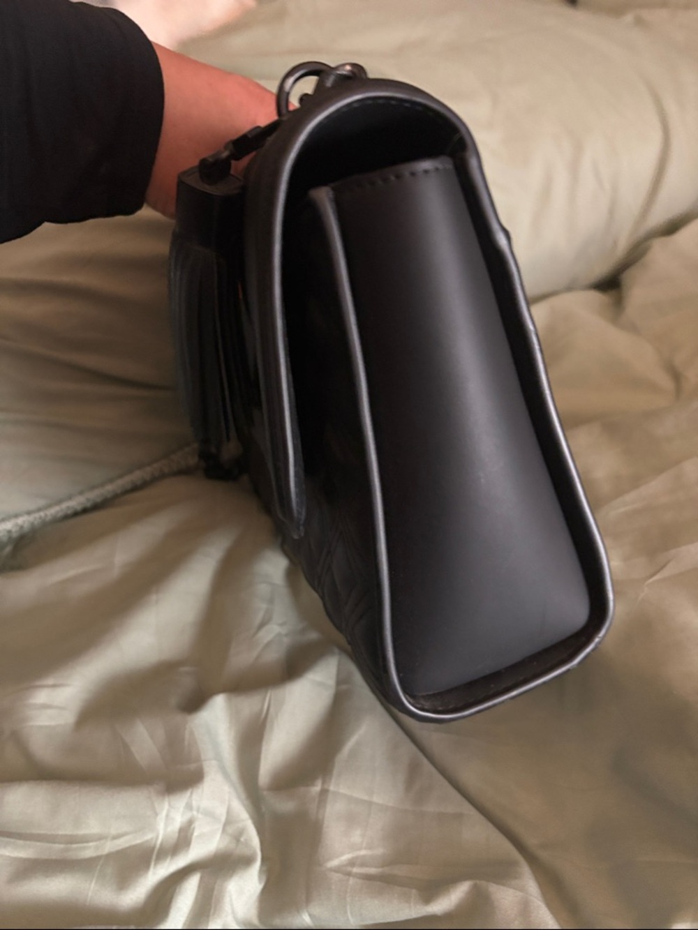 Black Quilted Leather Bag - Picture 10 of 14